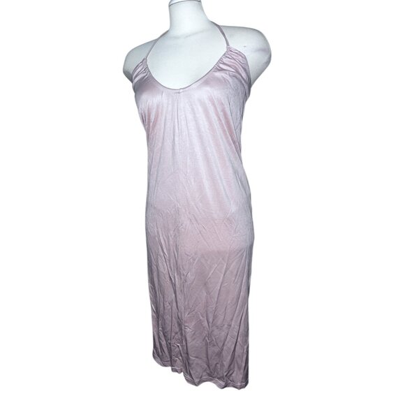 OGL Halter Neck Dress Sleeveless Knee Length Elegant Casual Wear Sz Small Beige - Picture 5 of 13